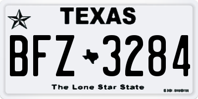 TX license plate BFZ3284