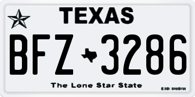 TX license plate BFZ3286