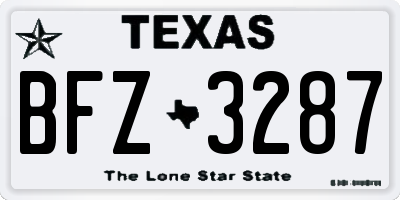 TX license plate BFZ3287