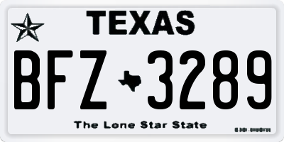 TX license plate BFZ3289