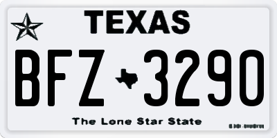 TX license plate BFZ3290
