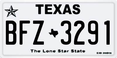 TX license plate BFZ3291