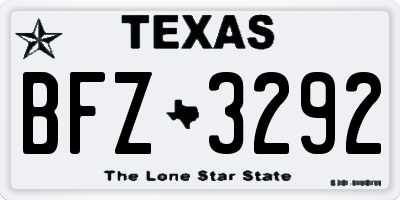 TX license plate BFZ3292