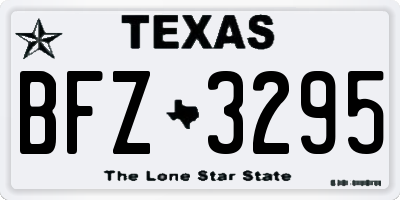 TX license plate BFZ3295