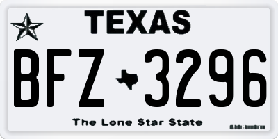 TX license plate BFZ3296
