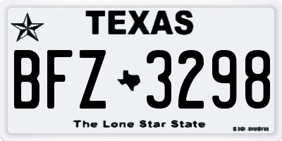 TX license plate BFZ3298