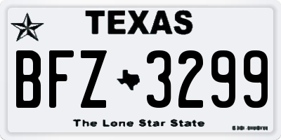 TX license plate BFZ3299