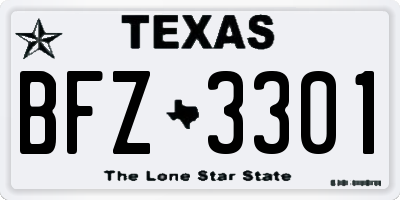 TX license plate BFZ3301