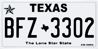 TX license plate BFZ3302