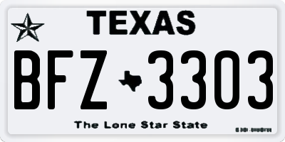 TX license plate BFZ3303