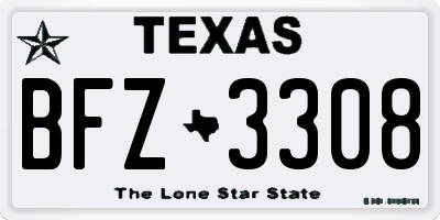 TX license plate BFZ3308