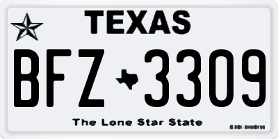 TX license plate BFZ3309