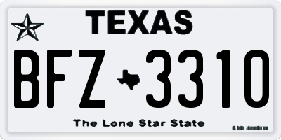 TX license plate BFZ3310