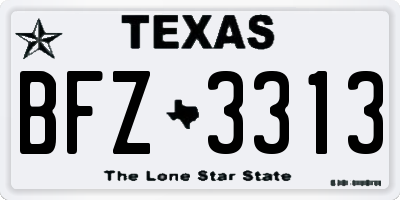 TX license plate BFZ3313