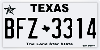 TX license plate BFZ3314