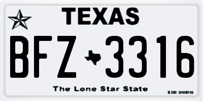 TX license plate BFZ3316