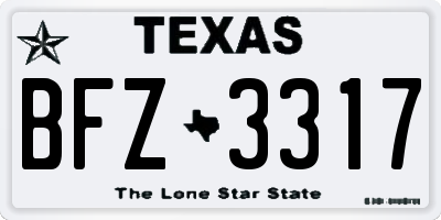 TX license plate BFZ3317