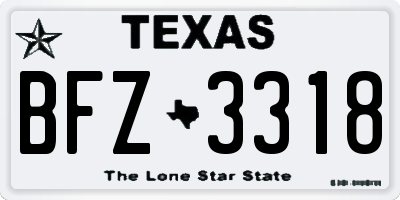 TX license plate BFZ3318