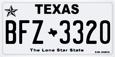 TX license plate BFZ3320