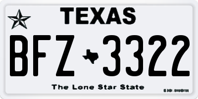 TX license plate BFZ3322