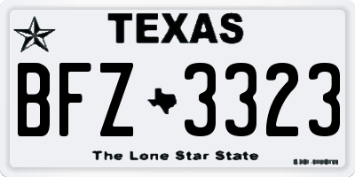 TX license plate BFZ3323