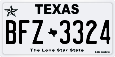 TX license plate BFZ3324
