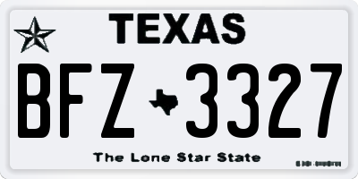TX license plate BFZ3327