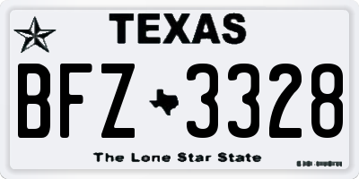 TX license plate BFZ3328