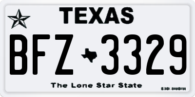 TX license plate BFZ3329