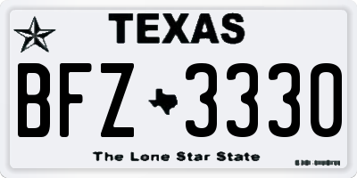 TX license plate BFZ3330