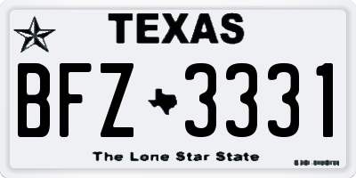 TX license plate BFZ3331