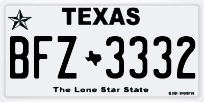 TX license plate BFZ3332