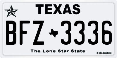 TX license plate BFZ3336