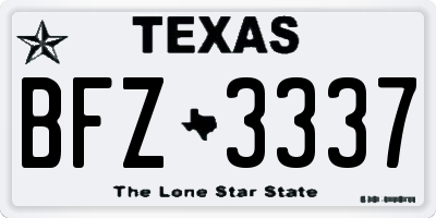 TX license plate BFZ3337