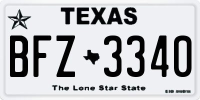 TX license plate BFZ3340