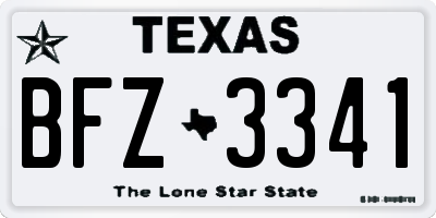 TX license plate BFZ3341