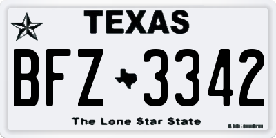 TX license plate BFZ3342