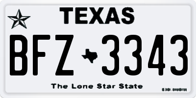 TX license plate BFZ3343