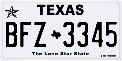TX license plate BFZ3345