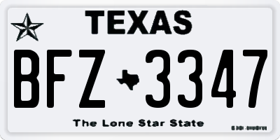 TX license plate BFZ3347