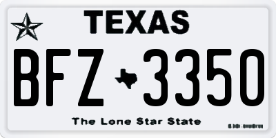 TX license plate BFZ3350