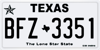 TX license plate BFZ3351