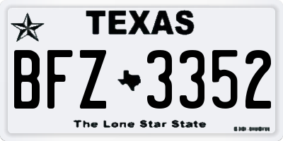 TX license plate BFZ3352
