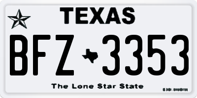 TX license plate BFZ3353