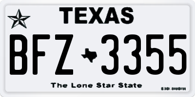 TX license plate BFZ3355