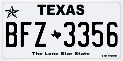 TX license plate BFZ3356