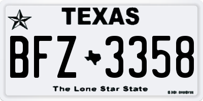 TX license plate BFZ3358