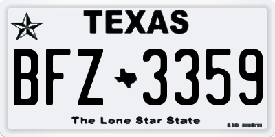 TX license plate BFZ3359