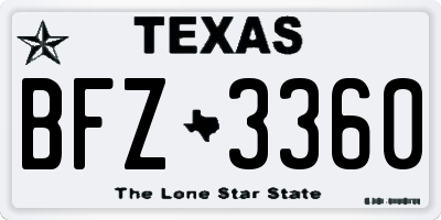 TX license plate BFZ3360