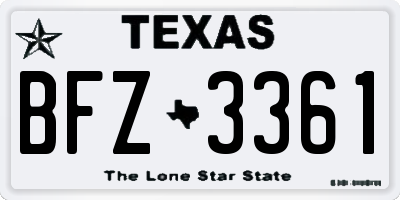 TX license plate BFZ3361